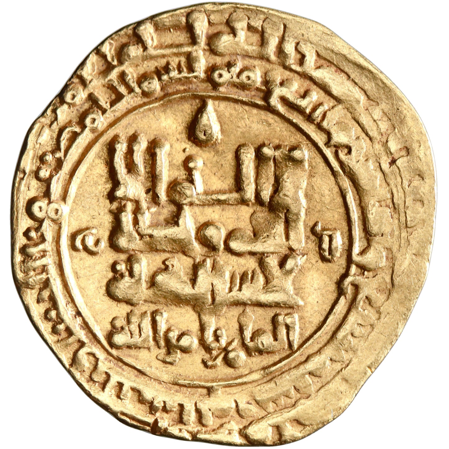 Great Seljuq, Tughril Beg, gold dinar, Naysabur (Nishapur) mint, AH 447, citing al-Qa'im