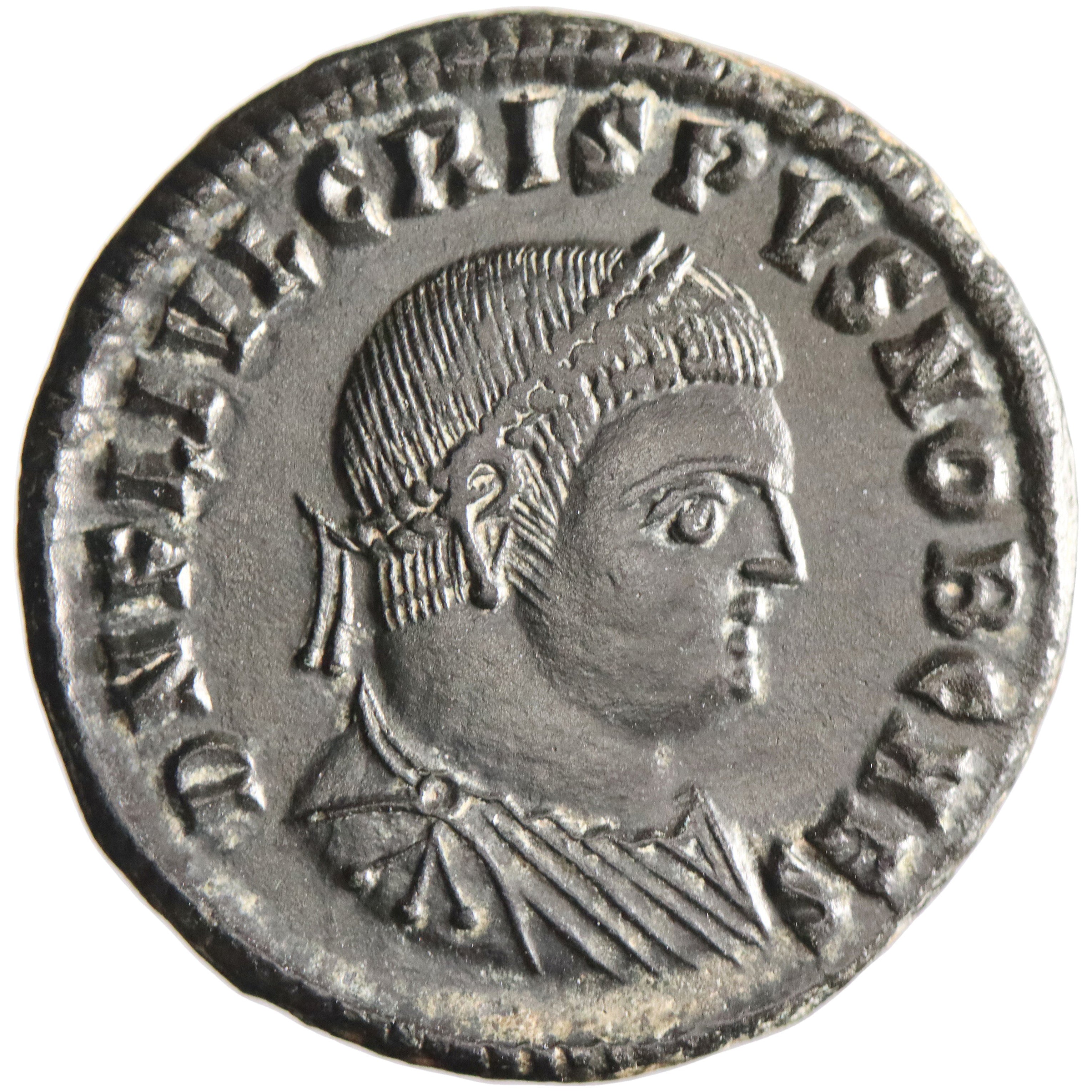 Roman Empire, Crispus, as Caesar, bronze nummus, Cyzicus mint, 321-324 CE, Jupiter