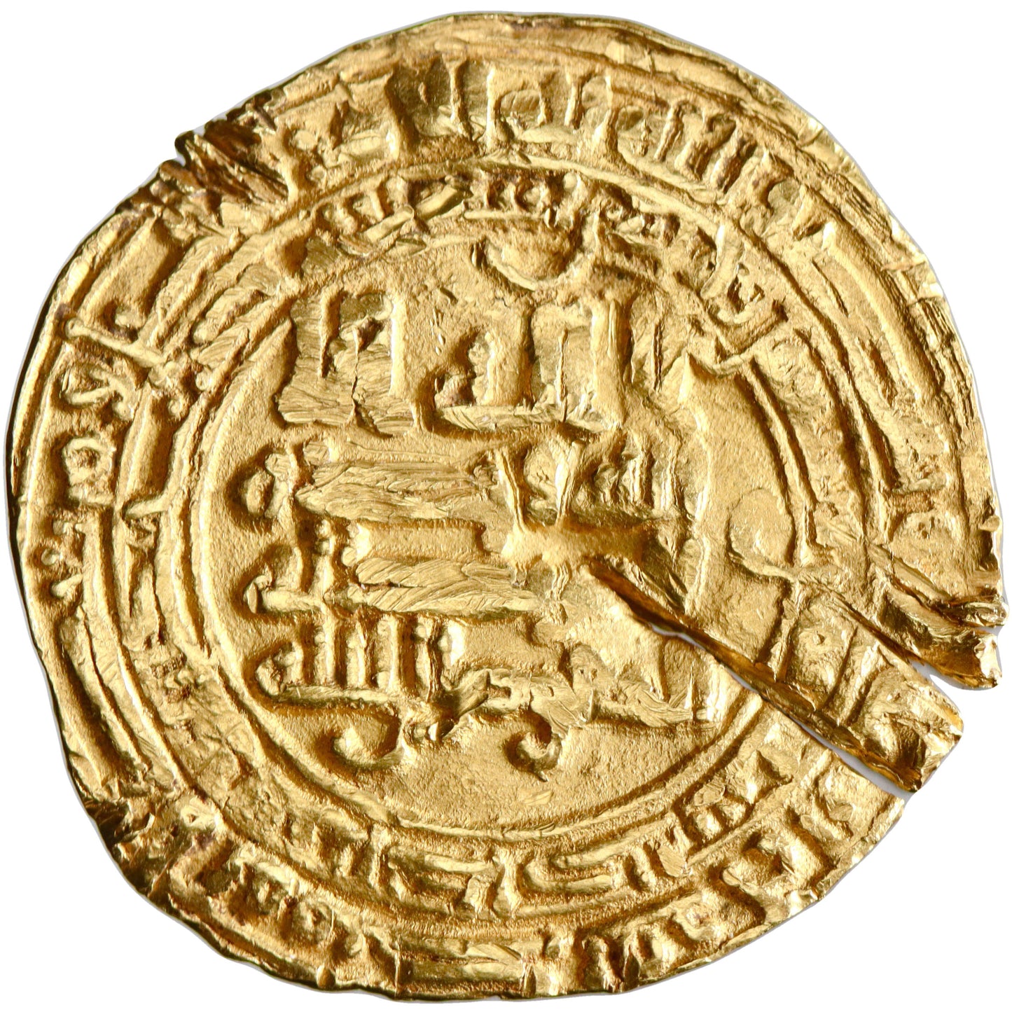 Tulunid, Khumarawayh ibn Ahmad, gold dinar, Antakiya mint, AH 278, citing Al-Mu'tamid and Al-Mufawwidh