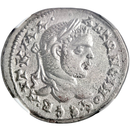 Roman Syria, Caracalla, silver tetradrachm, Laodicea ad Mare mint, 215-217 CE, NGC AU