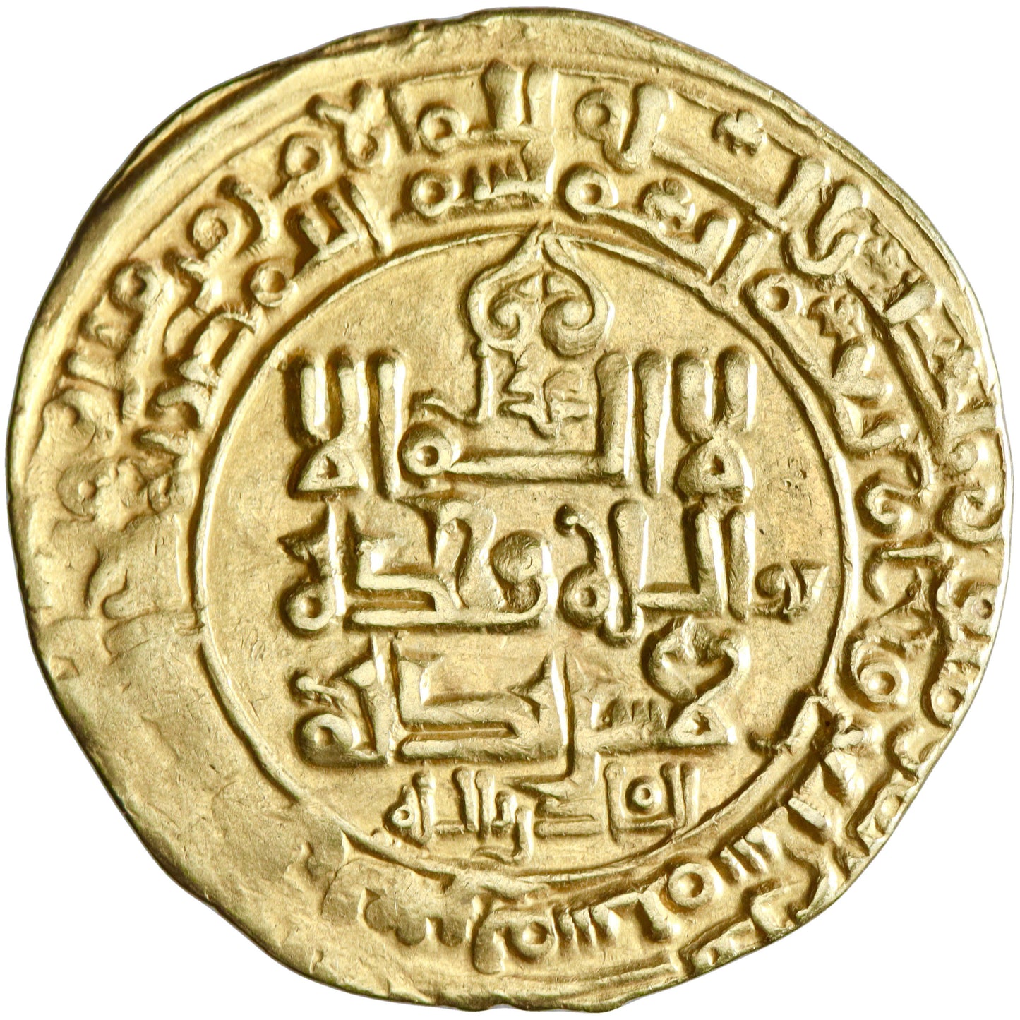 Ghaznavid, Mahmud ibn Sebuktegin, gold dinar, Ghazna mint, AH 407, citing al-Qadir