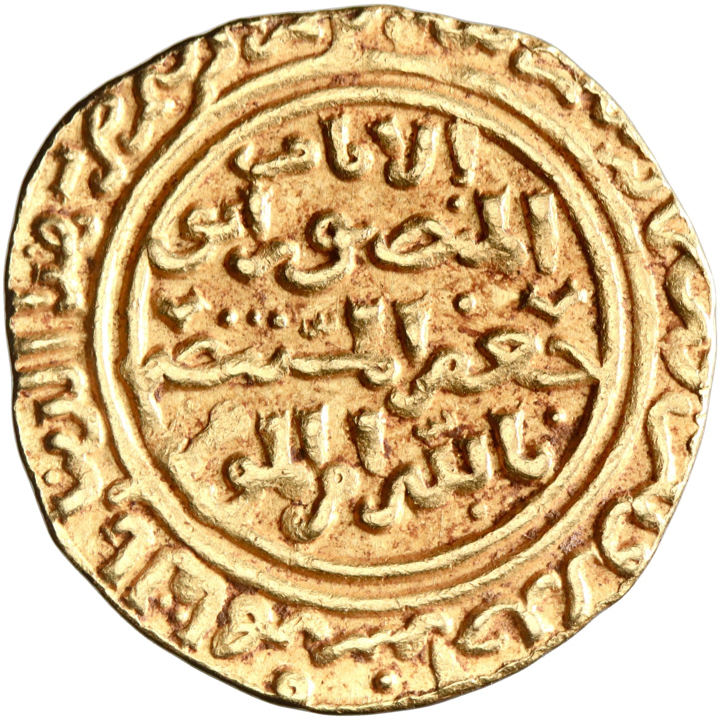 Ayyubid, al-Kamil I Muhammad, gold dinar, al-Qahira (Cairo) mint, AH 631, citing al-Mustansir