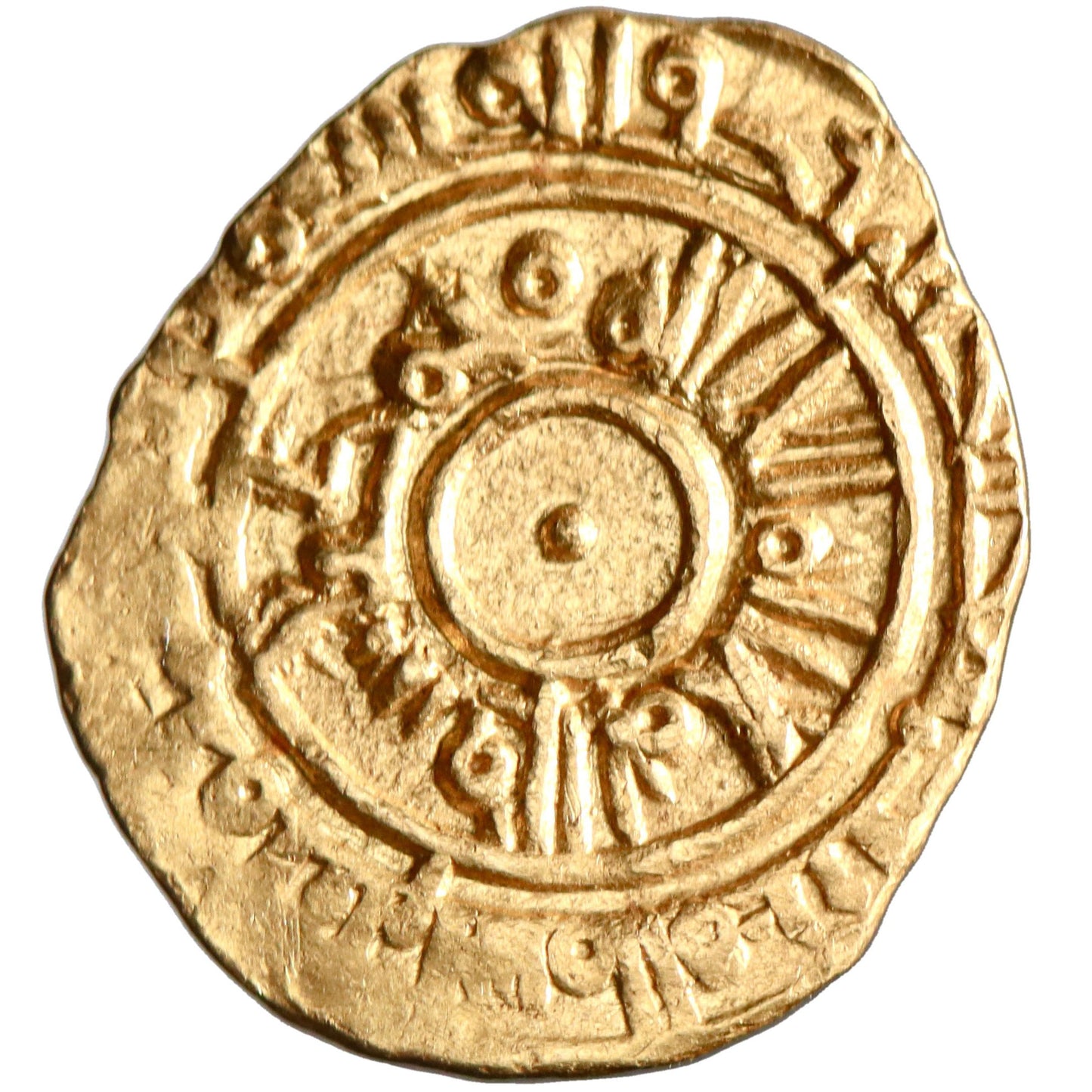 Fatimid, al-'Aziz Nizar, gold 1/4 dinar, Siqiliya (Sicily) mint, AH 381