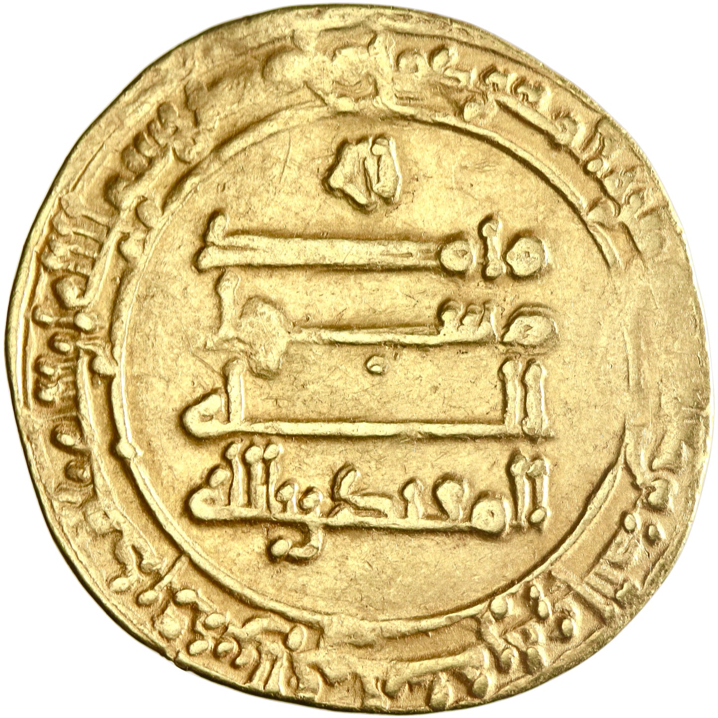 Abbasid, al-Muqtadir, gold dinar, al-Ahwaz mint, AH 319, citing Abu al-'Abbas