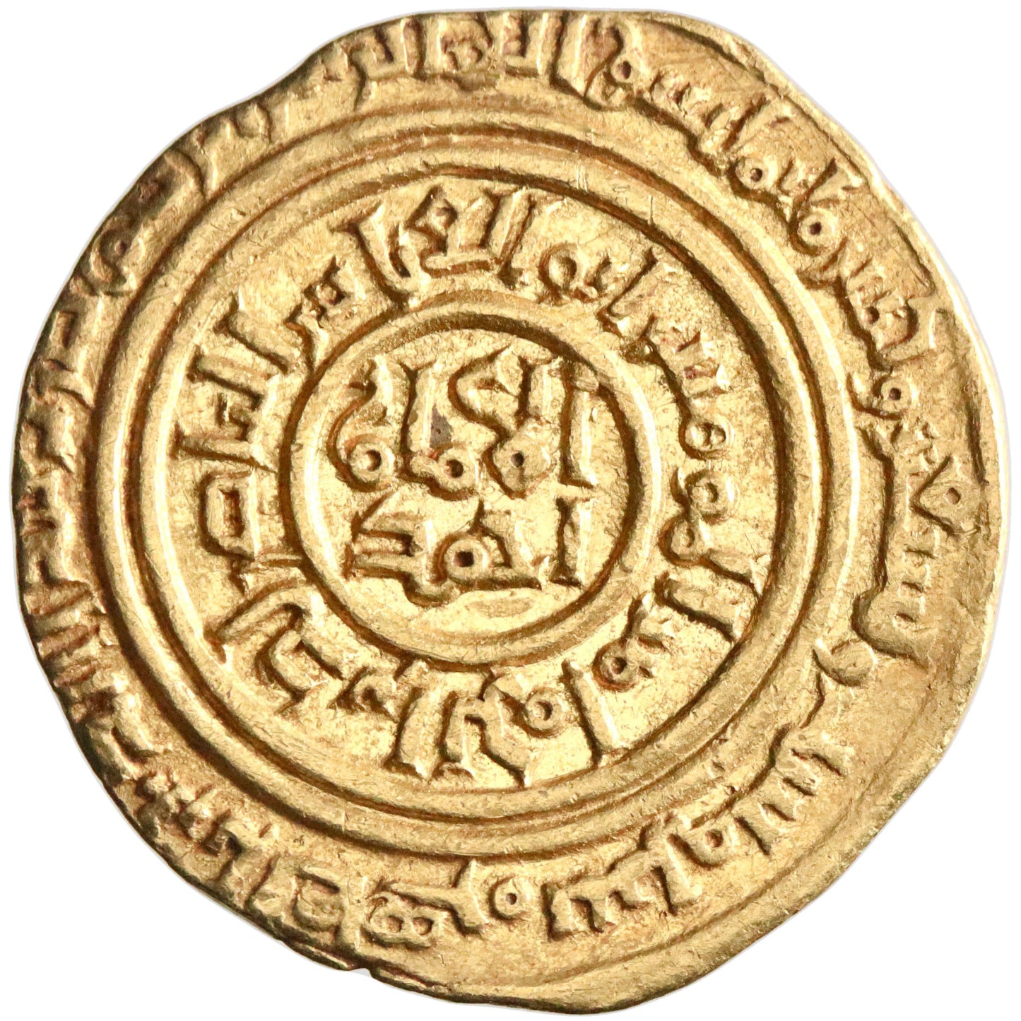 Ayyubid, al-Mansur Muhammad, gold dinar, al-Qahira mint, AH 596, citing al-Nasir